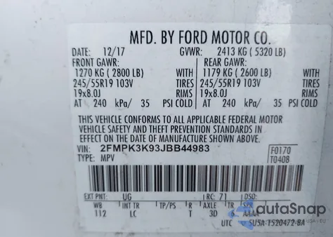 2018 Ford Edge Titanium from USA, damaged, VIN 2FMPK3K93JBB44983